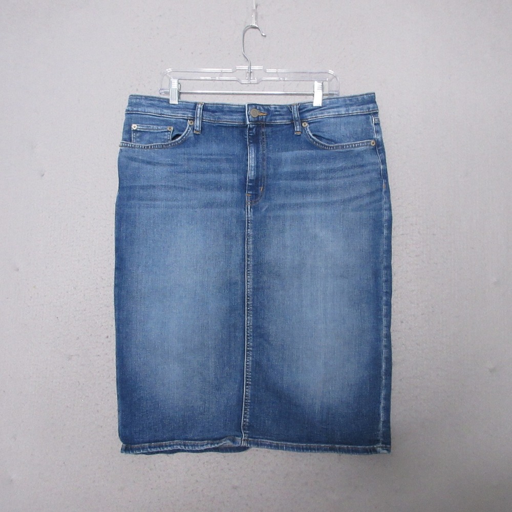 Lauren Ralph Lauren Jean Skirt 16 Pencil Knee Denim Timeless Preppy Minimalist